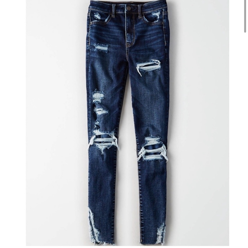 American Eagle Super Hi Rose Destroyed Jegging 4R